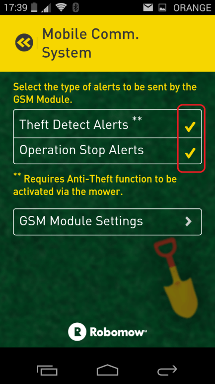 Mobile App GSM Alerts